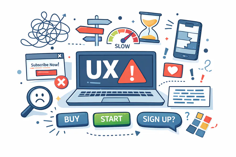 Распространённые ошибки UX на веб-сайтах и способы их избежать